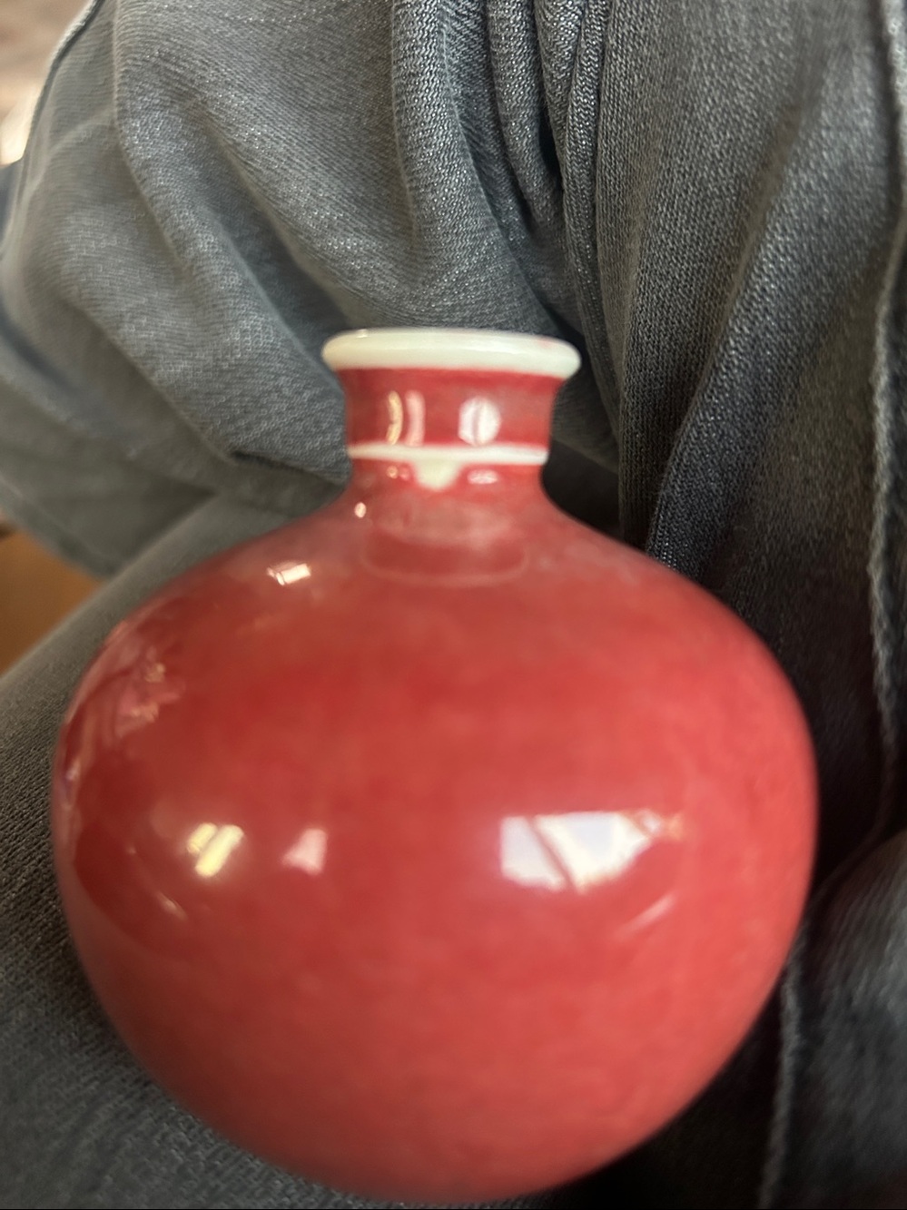 Red Glazed Ceramic Bud Vase - Home Accents